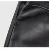Irregular Cut Leather Wide Leg Pants for Women Cropped Straight Fit