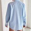 blue striped women's shirt