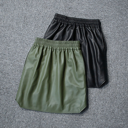 Genuine Leather Skirt High Waisted Short Mini Skirt