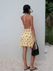 Backless Halter Neck Dress With Polka Dot Print