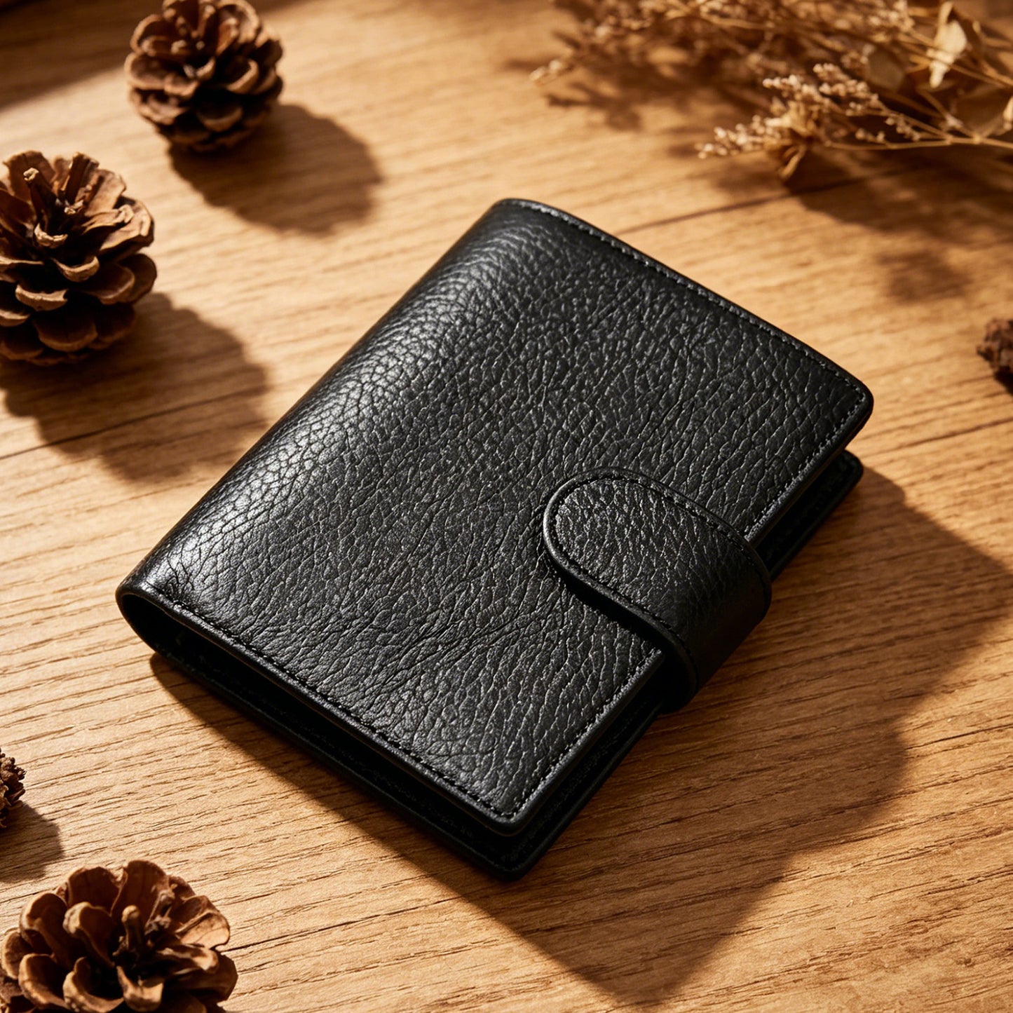 Men’s Genuine Leather Wallet with Coin Pocket and RFID Protection