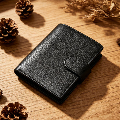 Men’s Genuine Leather Wallet with Coin Pocket and RFID Protection