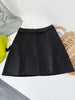 Genuine Leather A-Line Mini Skirt With Belt