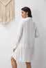 Women's White Long Sleeve Shirt Button Up