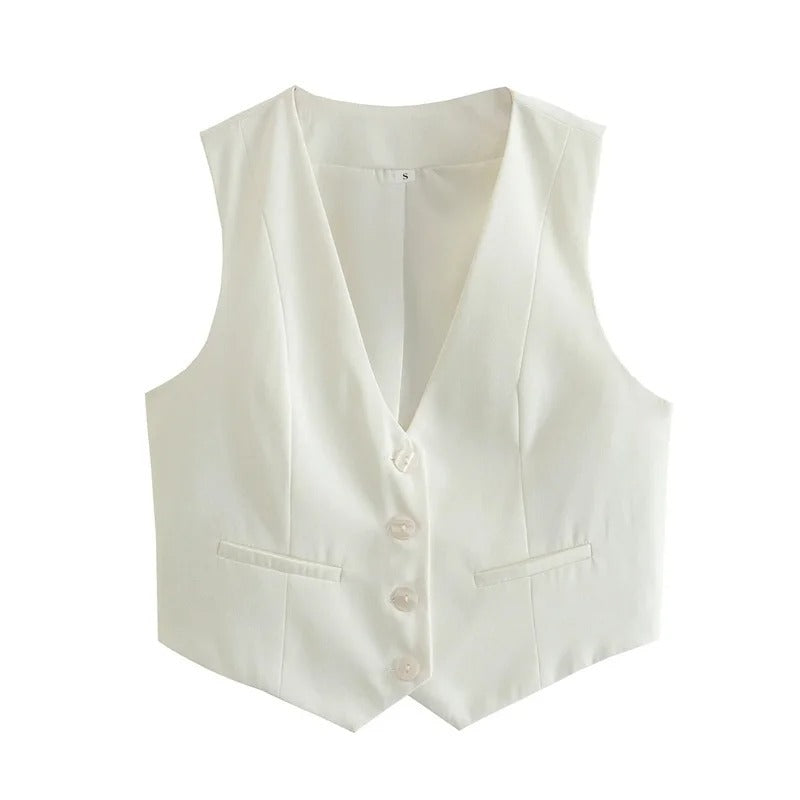 Women's Causal Vest Sleeveless Office Four Buttons