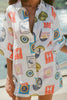 Printed Button Up Shirt and Skirt Set Women’s Summer Beach Outfit