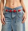 Women’s Red Lip Waist Chain Silver Tone Belt