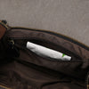 Men’s Genuine Leather Toiletry Bag with Handle and Front Pocket