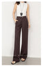 Women wide leg trousers in tencel linen fabric