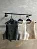 Women’s Merino Fur Vest Shearling Sleeveless Jacket Gray Winter Outerwear