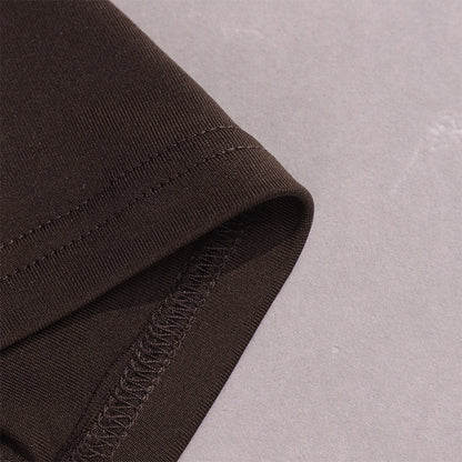Brown ruched tube dress with twist bust detail