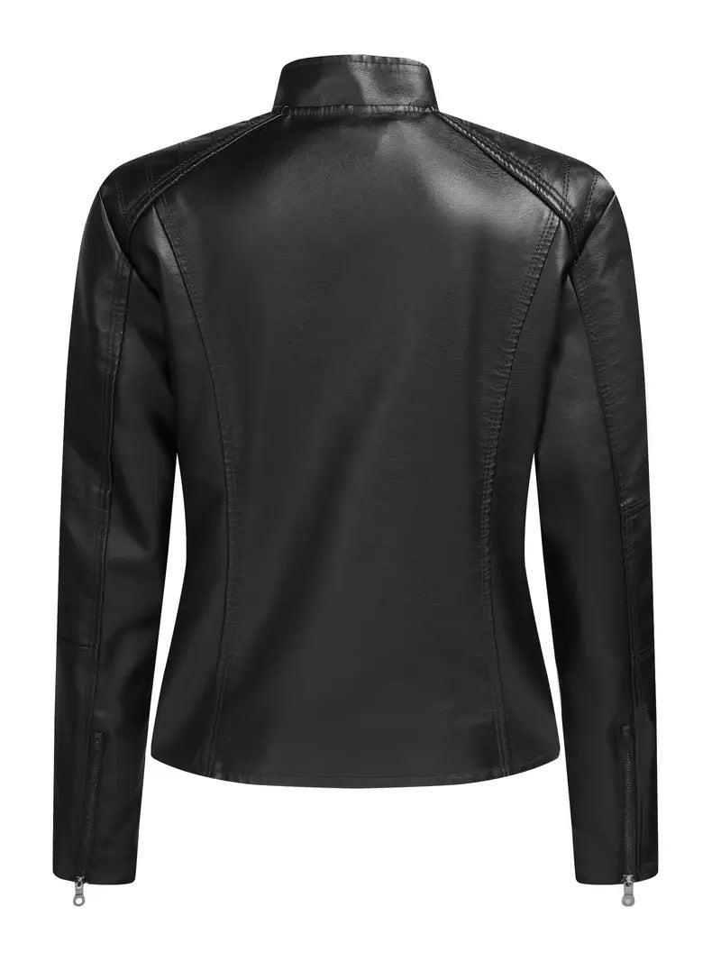 Women’s Faux Pu Leather Biker Jacket