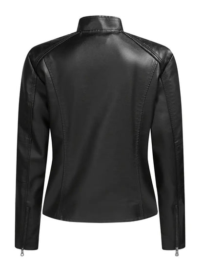 Women’s Faux Pu Leather Biker Jacket
