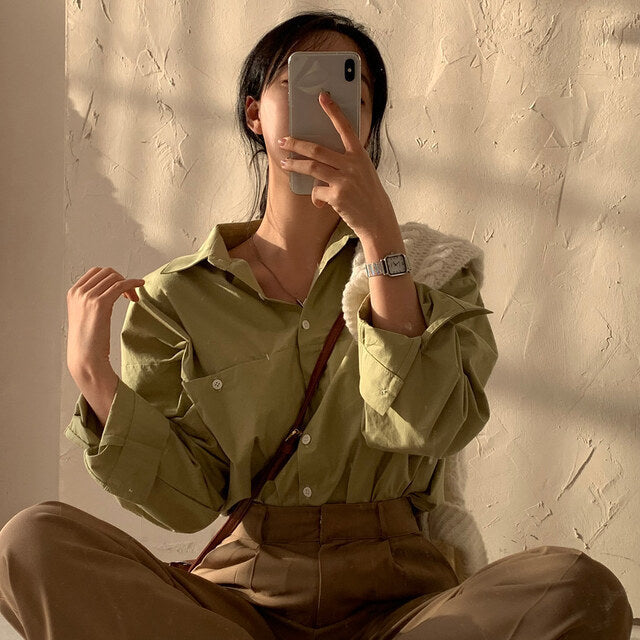 Oversized Ladies Shirt With Extra Long Back