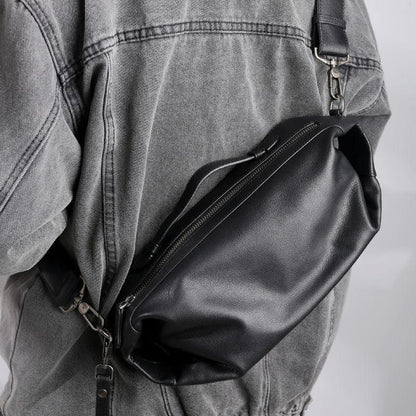 Men’s Full-Grain Cowhide Crossbody Chest Bag