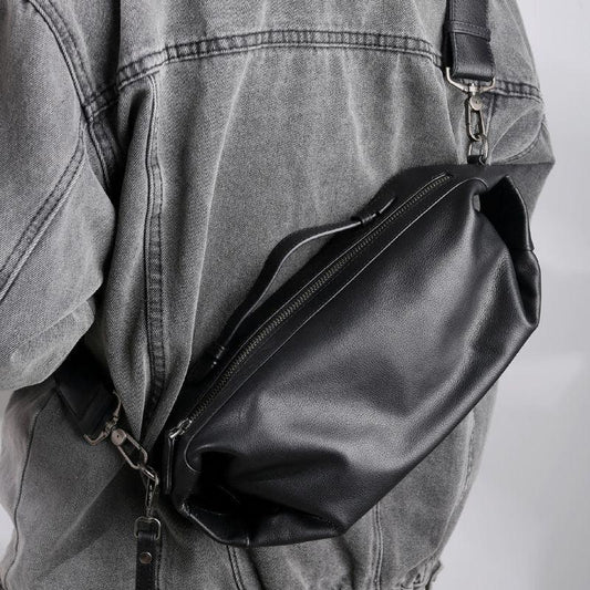 Men’s Full-Grain Cowhide Crossbody Chest Bag