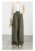 High waist wide leg linen pants for women