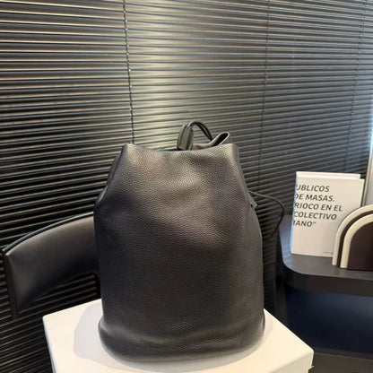 Women Genuine Leather Bucket Shoulder Bag