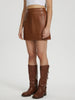 Women's faux Leather A-Line Mini Skirt