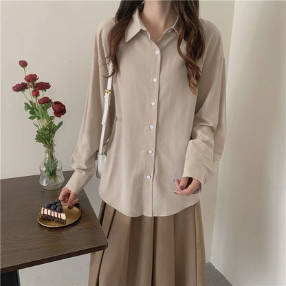 women drop shoulder long sleeve shirt