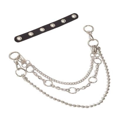 Women’s Silver Tone Waist Chain Jewelry with Layered Rings