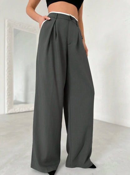 Women Wide Leg Suit Pants