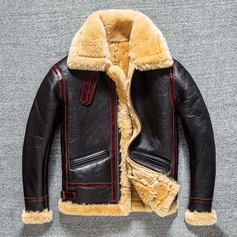 Men’s B3 Shearling Aviator Jacket Black Leather