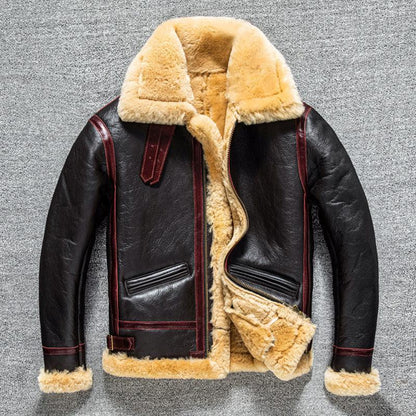 Men’s B3 Shearling Aviator Jacket Black Leather