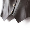 Brown Leather Slimming Vest For Women Slim Waist Suspender
