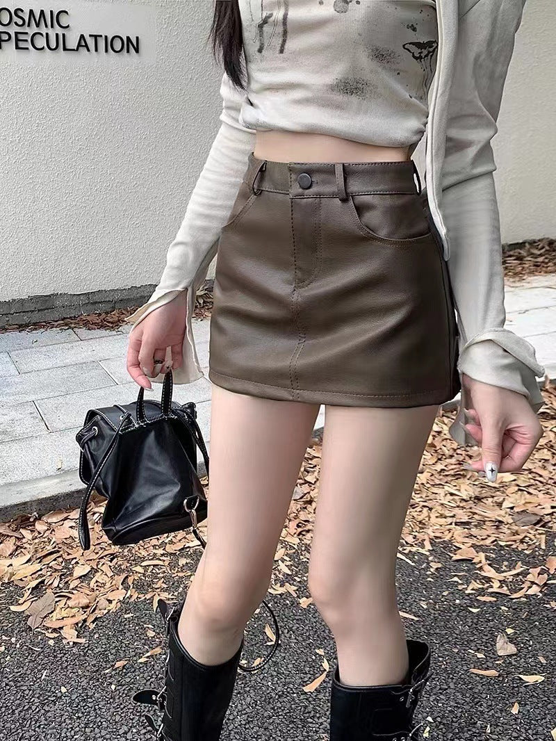 Black PU Leather Mini Skirt for Women High Waisted Bodycon Look