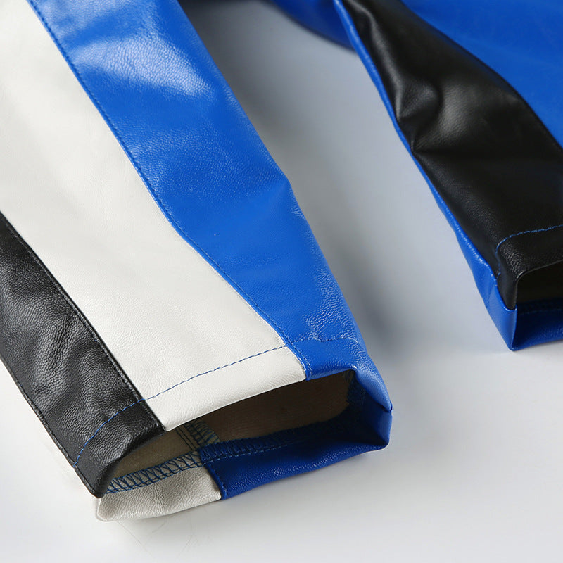 Women’s Cropped Faux Leather Biker Jacket