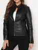 Plus Size Women’s PU Leather Biker Jacket