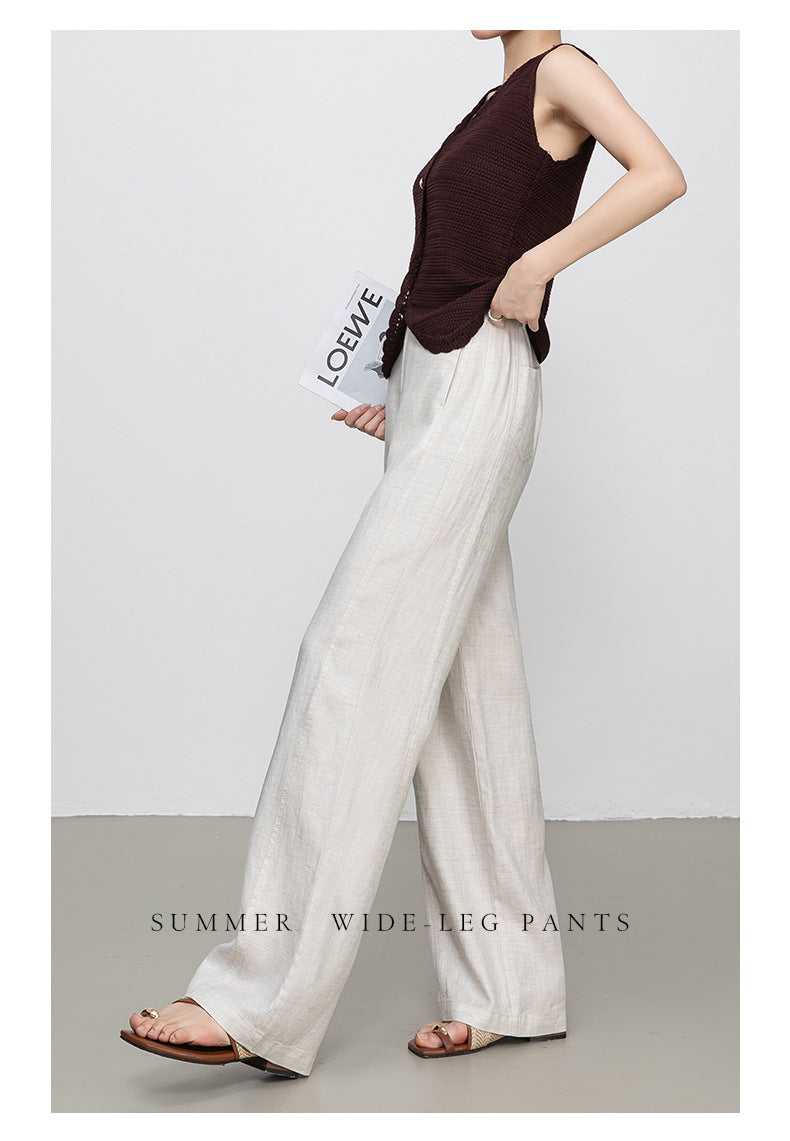 Wide leg linen pants with natural summer drape