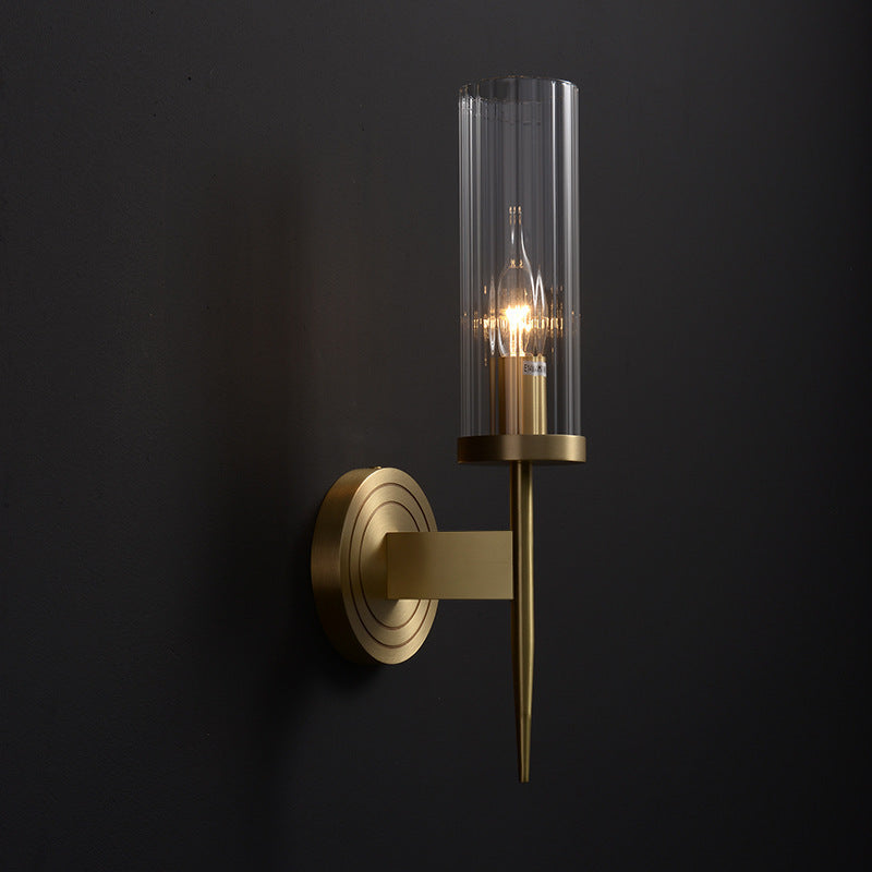 Modern Glass Shade Copper Wall Light Wall-Mounted Sconce