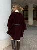 Old Fashion Women Wool Shawl Coat with Belt