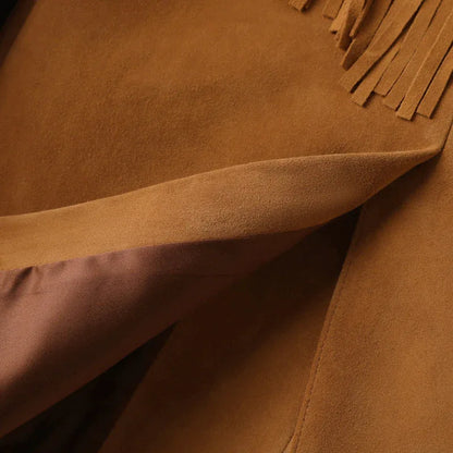 Women Suede Tassel Leather Jacket