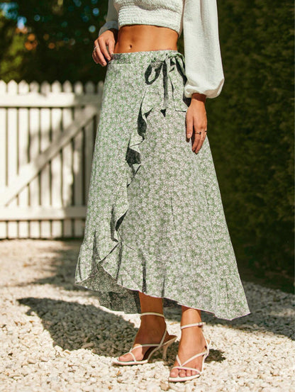 side wrap maxi skirt summer beach outfit