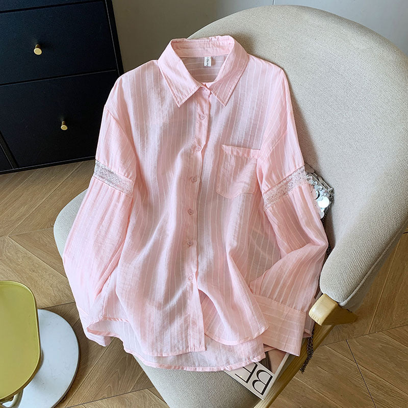 women's striped blouse long sleeve