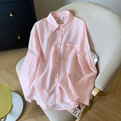 women's striped blouse long sleeve
