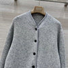 Women Genuine Cashmere Button Jacket Cardigan Coat
