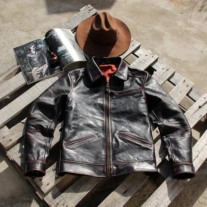 Men’s Waxed Cowhide Leather Jacket