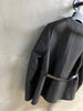 Women Hand Woven Leather Jacket with Open Front Belt