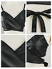 Black pu leather wrap crop top