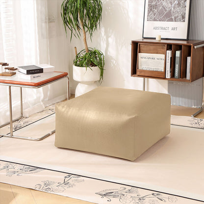 Faux Leather Pouf Ottoman Cover for Relaxed Floor Seating
