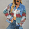 Hard Washed Oversized Cropped Denim Jacket for Women