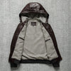 Men Hooded Goatskin Leather Bomber Baseball Jacket