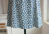 French Retro Blue Floral Button-Front A-Line Mini Dress