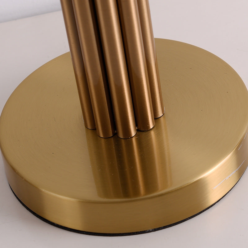 Modern scandinavian brass fabric table lamp