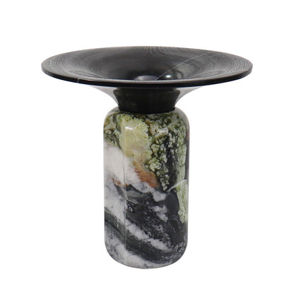 Natural Marble Round Flower Vase Modern Hotel & Home Table Decoration