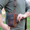 Men's Leather Shoulder Holster Bag Underarm Wallet for Outdoor Carry